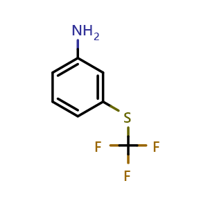 Chemical structure of 3-(Trifluoromethylthio)aniline , CAS 369-68-6, AChemBlock AD257810