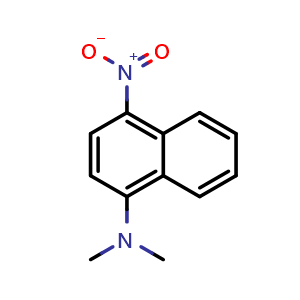 Chemical structure of N,N-Dimethyl-4-nitro-1-naphthylamine , CAS 39139-76-9, AChemBlock AD257826