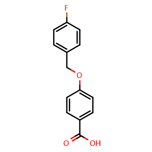 Chemical structure of 4-((4-Fluorobenzyl)oxy)benzoic acid , CAS 405-87-8, AChemBlock AD257840