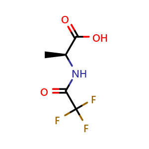 Chemical structure of (2S)-2-(trifluoroacetamido)propanoic acid , CAS 407-23-8, AChemBlock AD257842