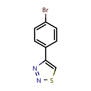 Chemical structure of 4-(4-Bromophenyl)-1,2,3-thiadiazole , CAS 40753-13-7, AChemBlock AD257843
