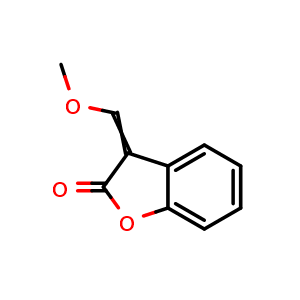 Chemical structure of 3-(Methoxymethylene)-2(3H)-benzofuranone , CAS 40800-90-6, AChemBlock AD257845