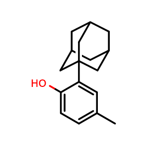Chemical structure of 2-(Adamantan-1-yl)-4-methylphenol , CAS 41031-50-9, AChemBlock AD257849