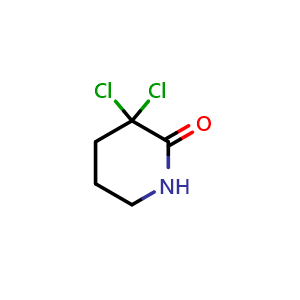 Chemical structure of 3,3-Dichloro-2-piperidinone , CAS 41419-12-9, AChemBlock AD257852
