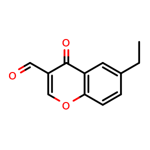 Chemical structure of 6-Ethyl-3-formylchromone , CAS 42059-78-9, AChemBlock AD257860