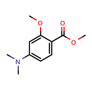 Chemical structure of Methyl 4-(dimethylamino)-2-methoxybenzoate , CAS 42832-22-4, AChemBlock AD257868