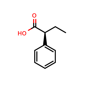 Chemical structure of (S)-2-Phenylbutanoic acid , CAS 4286-15-1, AChemBlock AD257869