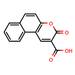 Chemical structure of 3-Oxo-3H-benzo[f]chromene-2-carboxylic acid , CAS 4361-00-6, AChemBlock AD257873