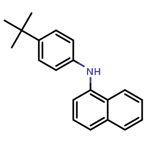 Chemical structure of N-(4-(tert-butyl)phenyl)naphthalen-1-amine , CAS 4572-48-9, AChemBlock AD257878