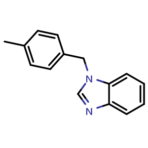 Chemical structure of 1-(4-Methylbenzyl)-1H-benzoimidazole , CAS 46804-13-1, AChemBlock AD257881