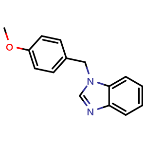 Chemical structure of 1-[(4-Methoxyphenyl)methyl]-1H-1,3-benzodiazole , CAS 46885-71-6, AChemBlock AD257883