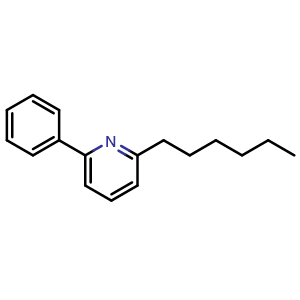 Chemical structure of 2-Hexyl-6-phenylpyridine , CAS 499158-97-3, AChemBlock AD257892