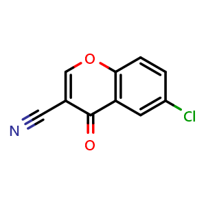 Chemical structure of 6-Chloro-3-cyanochromone , CAS 50743-20-9, AChemBlock AD257898