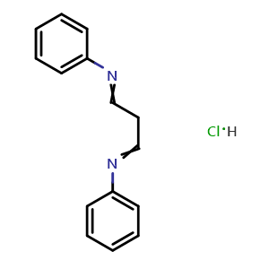 Chemical structure of Malondialdehyde dianil hydrochloride , CAS 51143-32-9, AChemBlock AD257900