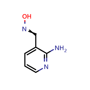 Chemical structure of 2-Amino-pyridine-3-carbaldehyde oxime , CAS 51527-89-0, AChemBlock AD257906