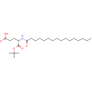 Chemical structure of N-(1-Oxohexadecyl)-L-glutaMic Acid tert-Butyl Ester , CAS 536721-25-2, AChemBlock AD257924