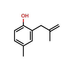 Chemical structure of 4-Methyl-2-(2-Methyl-allyl)-phenol , CAS 5471-87-4, AChemBlock AD257937