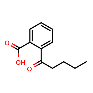 Chemical structure of 2-(1-Oxopentyl)benzoic acid , CAS 550-37-8, AChemBlock AD257939