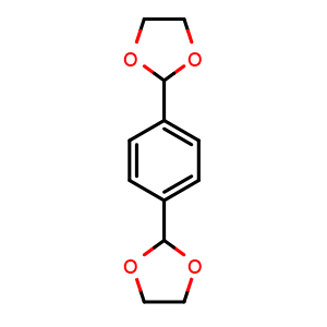 Chemical structure of 1,4-Bis(1,3-dioxolan-2-yl)benzene , CAS 5660-56-0, AChemBlock AD257957