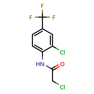 Chemical structure of 2-Chloro-N-(2-chloro-4-(trifluoromethyl)phenyl)ace , CAS 572881-38-0, AChemBlock AD257965