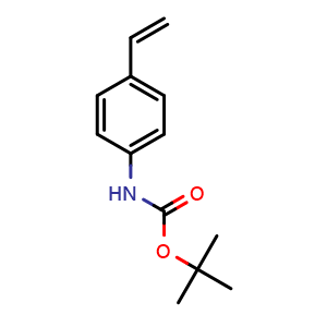 Chemical structure of tert-Butyl 4-vinylphenylcarbamate , CAS 57295-14-4, AChemBlock AD257968