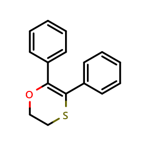 Chemical structure of 2,3-Dihydro-5,6-diphenyl-1,4-oxathiin , CAS 58041-19-3, AChemBlock AD257974
