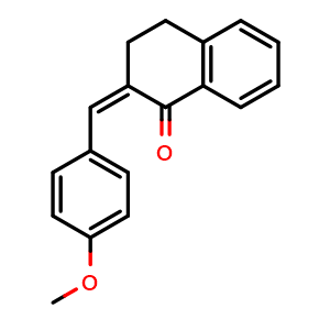 Chemical structure of (2Z)-2-[(4-methoxyphenyl)methylidene]-1,2,3,4-tetrahydronaphthalen-1-one , CAS 59082-39-2, AChemBlock AD257981