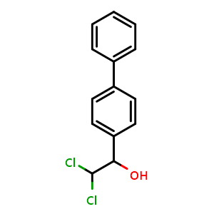 Chemical structure of 1-([1,1'-Biphenyl]-4-yl)-2,2-dichloroethanol , CAS 59612-57-6, AChemBlock AD257987