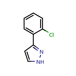 Chemical structure of 3-(2-Chlorophenyl)-1H-pyrazole , CAS 59843-55-9, AChemBlock AD257990