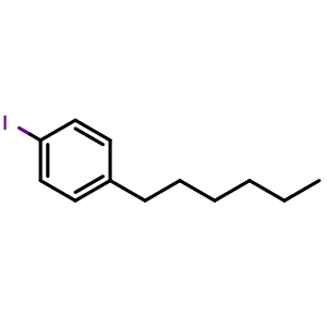 Chemical structure of 1-Hexyl-4-iodobenzene , CAS 62150-34-9, AChemBlock AD258001