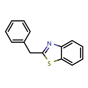 Chemical structure of 2-Benzyl-1,3-benzothiazole , CAS 6265-94-7, AChemBlock AD258004