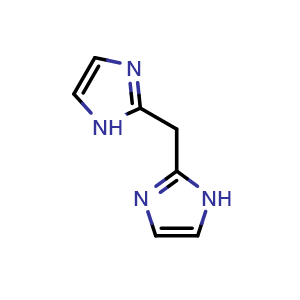 Chemical structure of 2,2'-Methylenebis[1H-imidazole , CAS 64269-81-4, AChemBlock AD258021