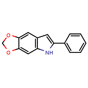 Chemical structure of 5,6-Methylenedioxy-2-phenylindole , CAS 64943-90-4, AChemBlock AD258029