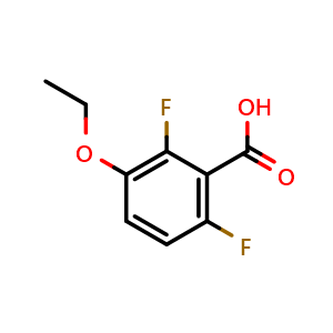 Chemical structure of 3-Ethoxy-2,6-difluorobenzoic acid , CAS 651734-62-2, AChemBlock AD258032