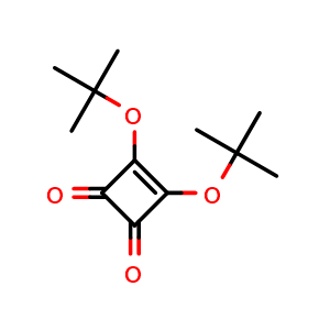 Chemical structure of 3,4-Di(tert-butoxy)-3-cyclobutene-1,2-dione , CAS 66478-66-8, AChemBlock AD258046