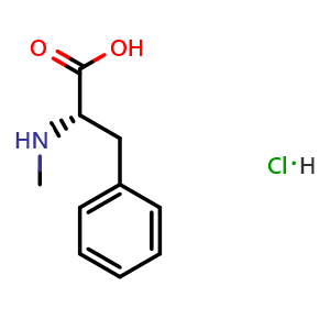 Chemical structure of N-methyl-L-phenylalaninehydrochloride , CAS 66866-67-9, AChemBlock AD258047