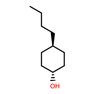 Chemical structure of trans-4-n-Butylcyclohexanol , CAS 67590-13-0, AChemBlock AD258051