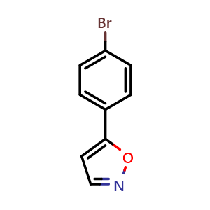Chemical structure of 5-(4-Bromophenyl)isoxazole , CAS 7064-31-5, AChemBlock AD258065