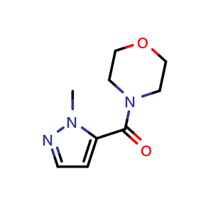 Chemical structure of (1-Methyl-1H-pyrazol-5-yl)(morpholino)methanone , CAS 728003-80-3, AChemBlock AD258074