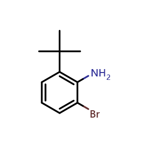 Chemical structure of 2-Bromo-6-tert-butylaniline , CAS 73621-41-7, AChemBlock AD258076