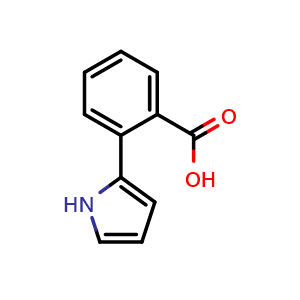Chemical structure of 2-(1H-Pyrrol-2-yl)benzoic acid , CAS 74117-44-5, AChemBlock AD258078