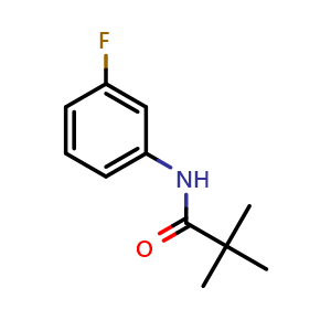 Chemical structure of N-(3-Fluoro-phenyl)-2,2-dimethyl-propionamide , CAS 81740-17-2, AChemBlock AD258131