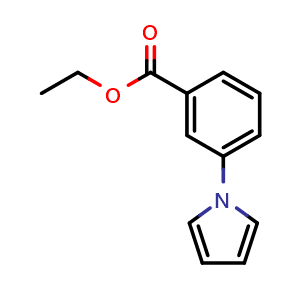 Chemical structure of 1-(3-Ethoxycarbonylphenyl)pyrrole , CAS 83140-93-6, AChemBlock AD258136
