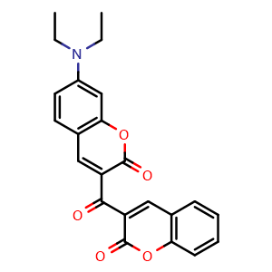 Chemical structure of 7-Diethylamino-3,3'-carbonylbiscoumarine , CAS 83179-57-1, AChemBlock AD258137