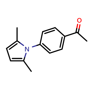 Chemical structure of 1-(4-(2,5-Dimethyl-1H-pyrrol-1-yl)phenyl)ethanone , CAS 83935-45-9, AChemBlock AD258140