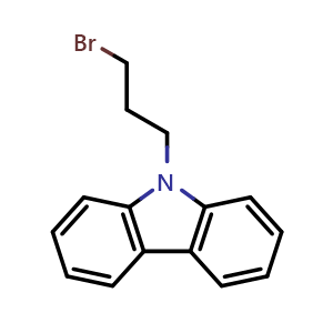 Chemical structure of 9-(3-Bromopropyl)carbazole , CAS 84359-61-5, AChemBlock AD258143