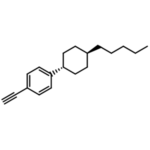 Chemical structure of 1-Ethynyl-4-(trans-4-pentylcyclohexyl)benzene , CAS 88074-72-0, AChemBlock AD258178