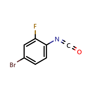 Chemical structure of 4-Bromo-2-fluorophenyl isocyanate , CAS 88112-75-8, AChemBlock AD258179