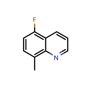 Chemical structure of 5-Fluoro-8-methylquinoline , CAS 88474-18-4, AChemBlock AD258182