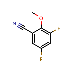 Chemical structure of 3,5-Difluoro-2-Methoxybenzonitrile , CAS 874804-08-7, AChemBlock AD258184